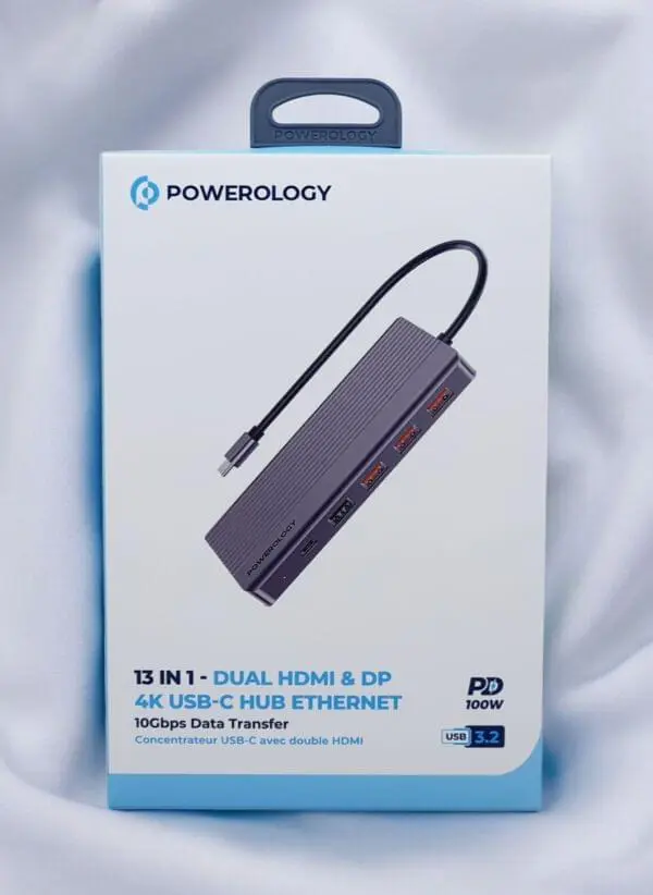 POWEROLOGY 13 IN 1 - DUAL HDMI & DP 4K USB-C HUB ETHERNET | 100W